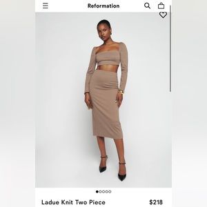 Reformation Ladue Knit Two Piece in taupe